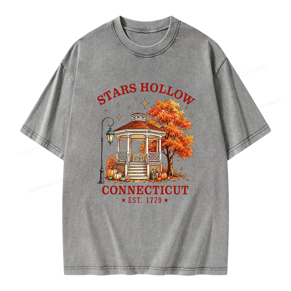 Pagewings Holloween Bookish Unisex Washed T-shirt