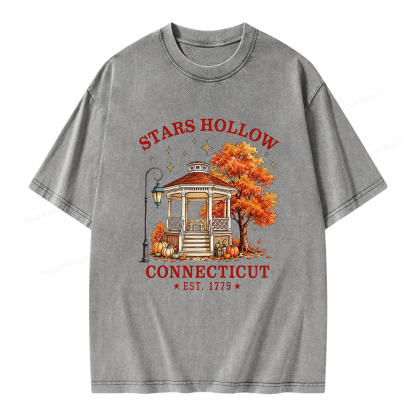 Pagewings Holloween Bookish Unisex Washed T-shirt