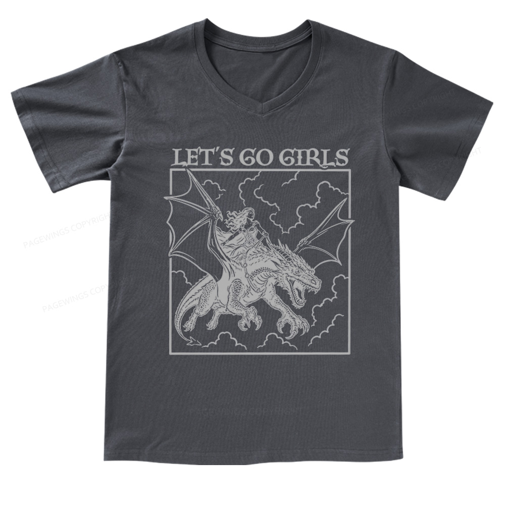 Pagewing Let's Go Girls V-neck T-shirt