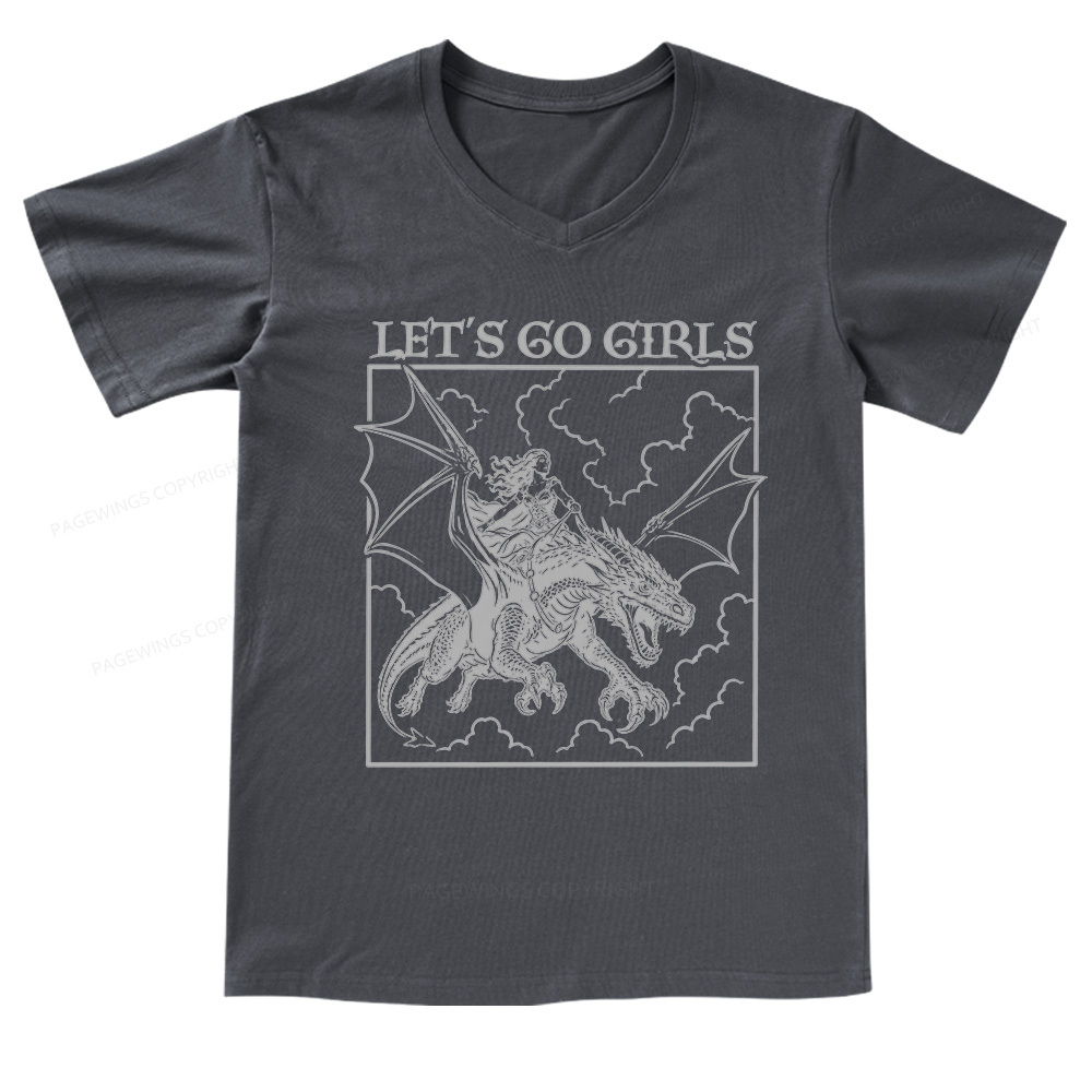 Pagewing Let's Go Girls V-neck T-shirt