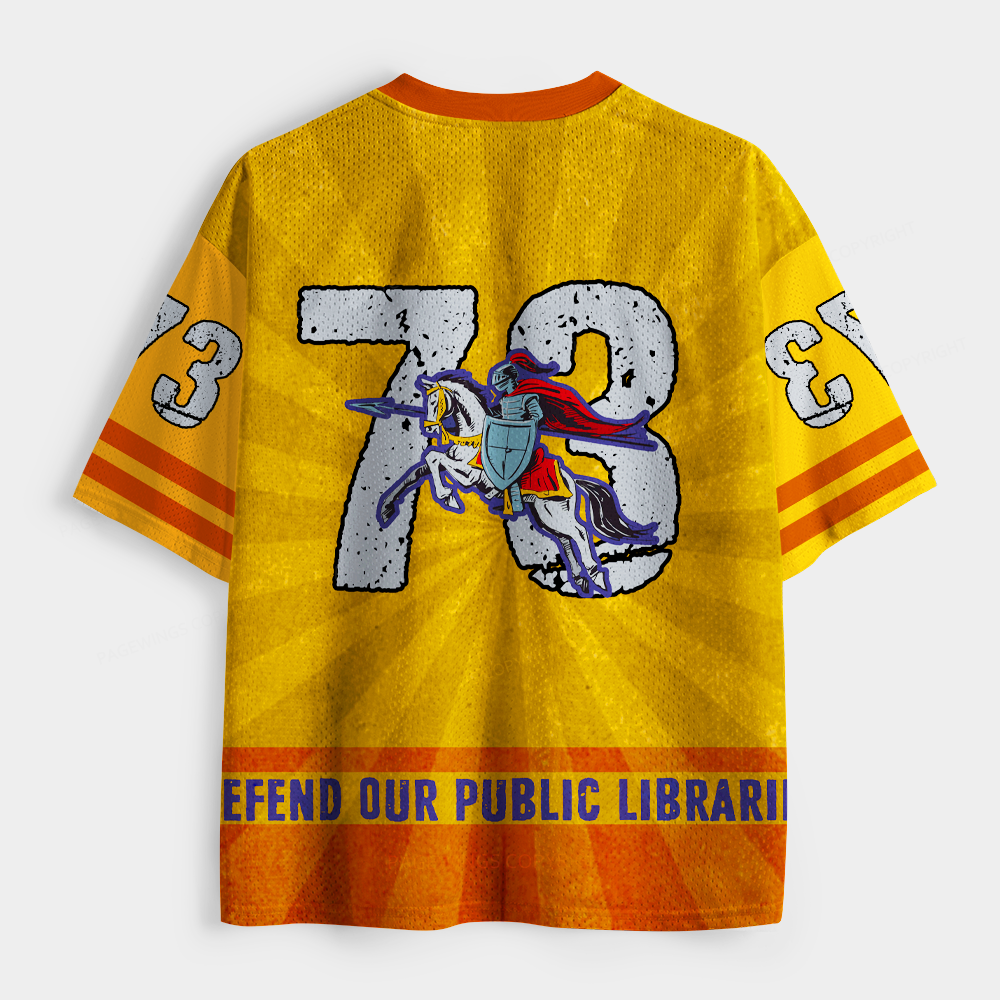 Pagewings  Defend Our Public Libraries Unisex Mesh Jersey