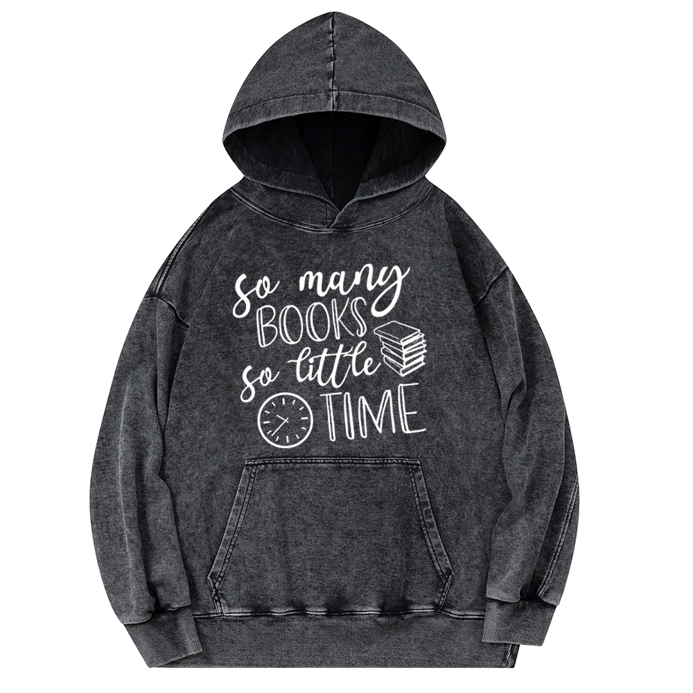 Pagewings So Many Books So Little Time Unisex Washed Hoodie