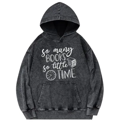 Pagewings So Many Books So Little Time Unisex Washed Hoodie