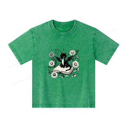 Pagewings Bookworm Dragon Unisex Kids Washed T-shirt