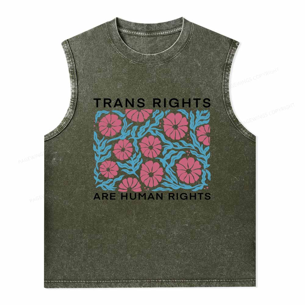 Pagewings Trans Rights Are Human Rights Washed Tank Top