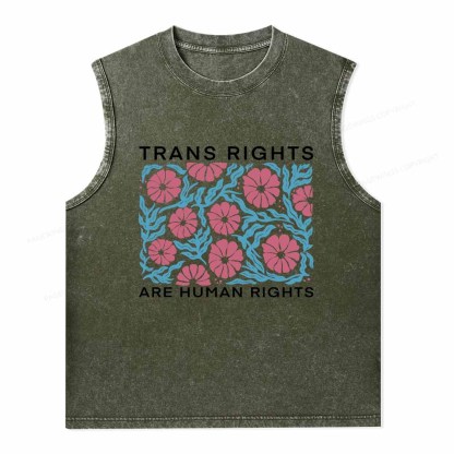 Pagewings Trans Rights Are Human Rights Washed Tank Top