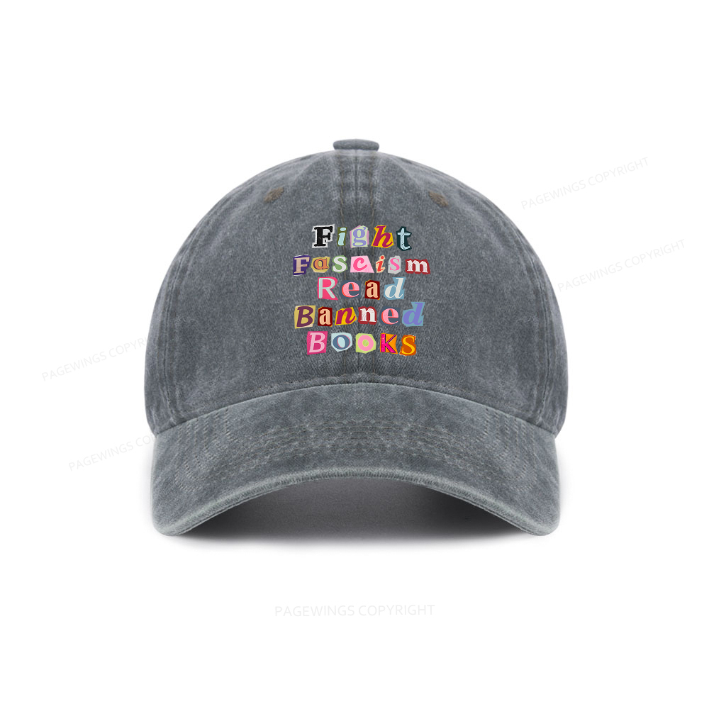 Pagewings Fight Fascism Read Books Washed Cap