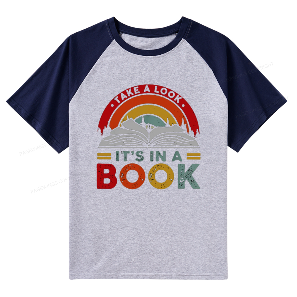 Pagewings Take A Look It's In A Book Raglan T-shirt