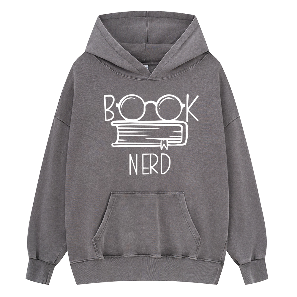 Pagewings Book Nerd Unisex Washed Hoodie