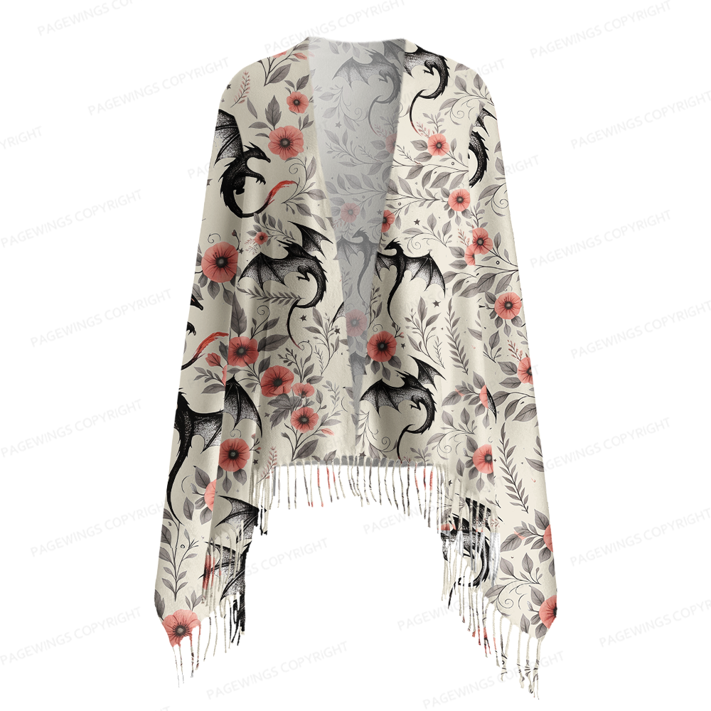 Pagewings Fantasy Bookish Long Fringe Scarf 