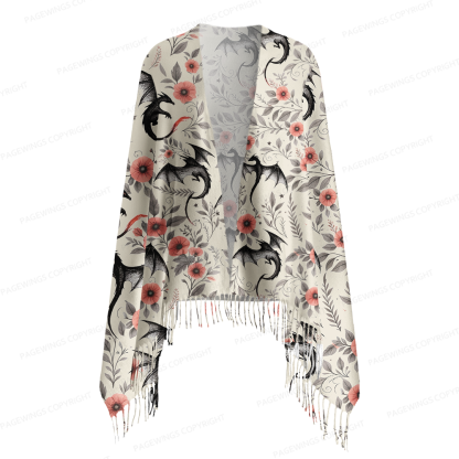 Pagewings Fantasy Bookish Long Fringe Scarf 