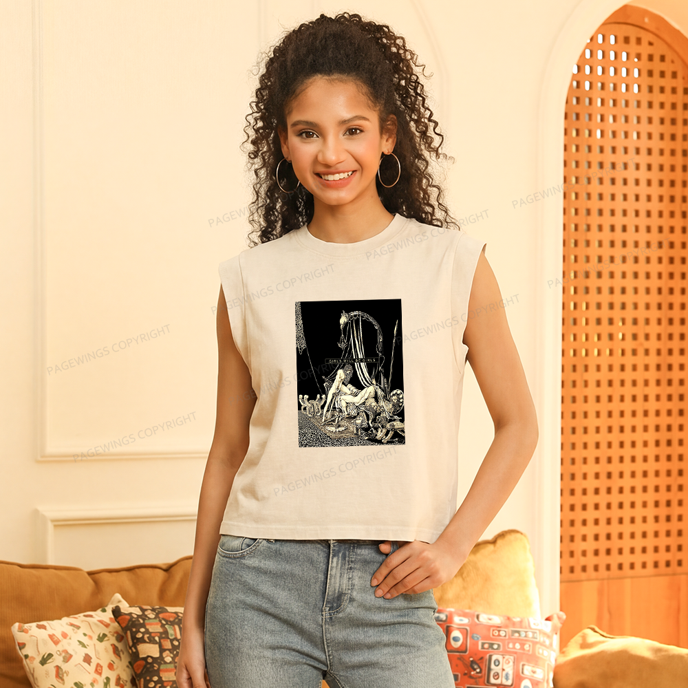 Pagewing Girls Will Be Girls Women's Washed Tank Top