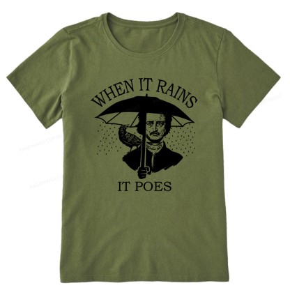 Pagewings When It Rains It Poes Unisex Classic T-shirt