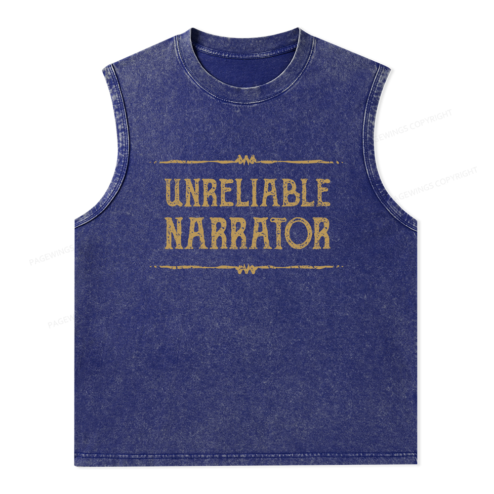 Pagewings Unreliable Narrator Unisex Washed Tank Top