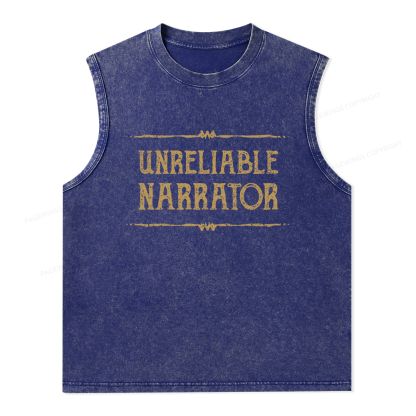 Pagewings Unreliable Narrator Unisex Washed Tank Top