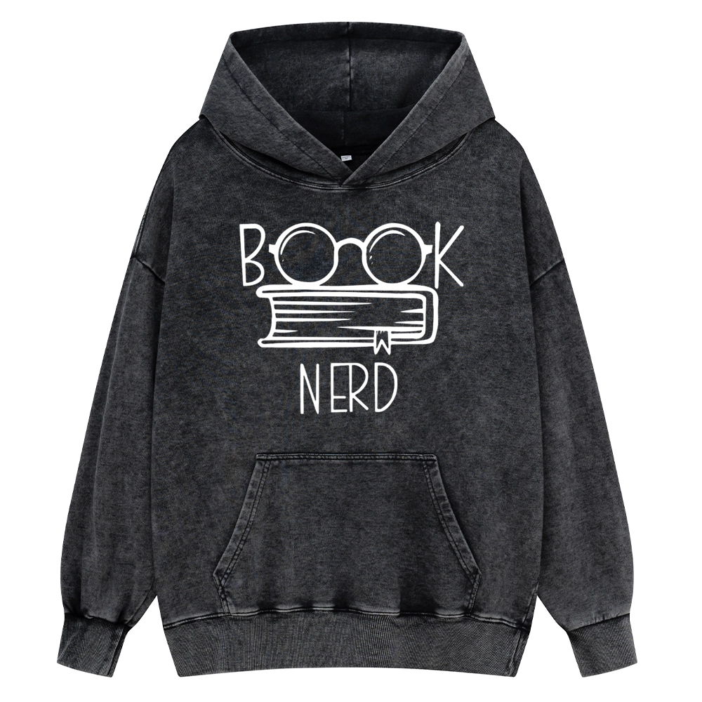 Pagewings Book Nerd Unisex Washed Hoodie