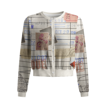 Pagewings Book Lover Crew Neck Cardigan Sweaters