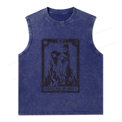 Pagewings Girls Will Be Girls Unisex Washed Tank Top