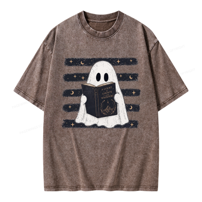 Pagewings A Court of Ghosts and Whispers Unisex Washed T-shirt