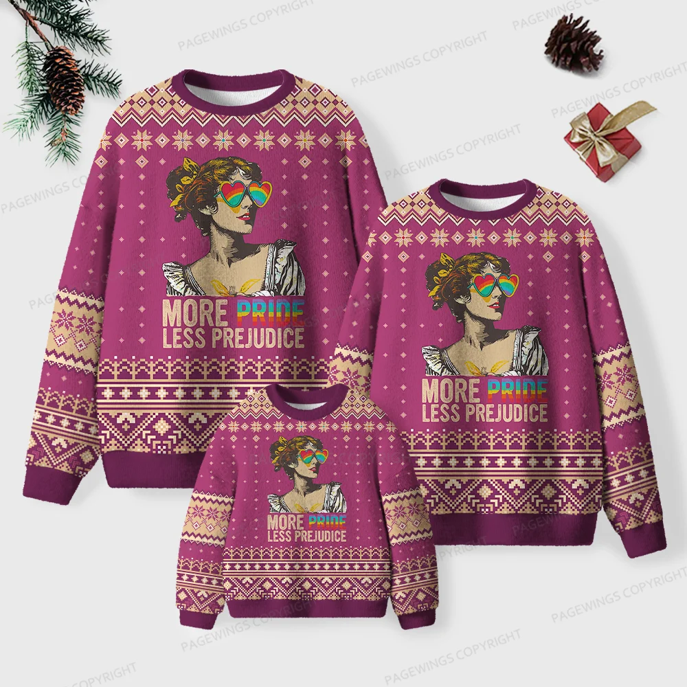 Pagewings More Pride Less Prejudice Unisex Ugly Knit Sweatshirt