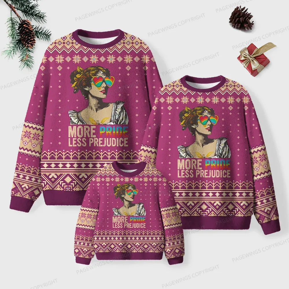 Pagewings More Pride Less Prejudice Unisex Ugly Knit Sweatshirt