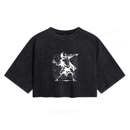 Pagewings The Poet Women's Washed Cropped T-shirt