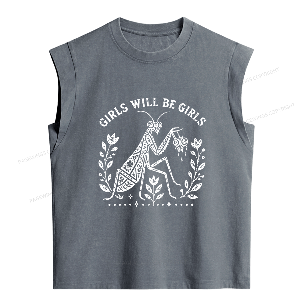 Pagewings Girls Will Be Girls Women's Washed Tank Top