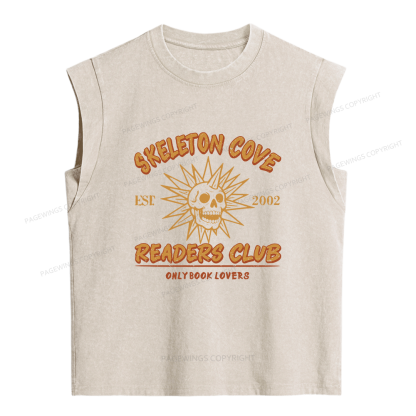 Pagewings Skeleton Cove Readers Club Women's Washed Tank Top