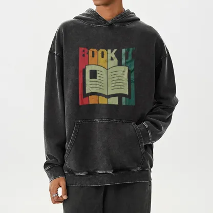 Pagewings Book It Retro 80s Unisex Washed Hoodie