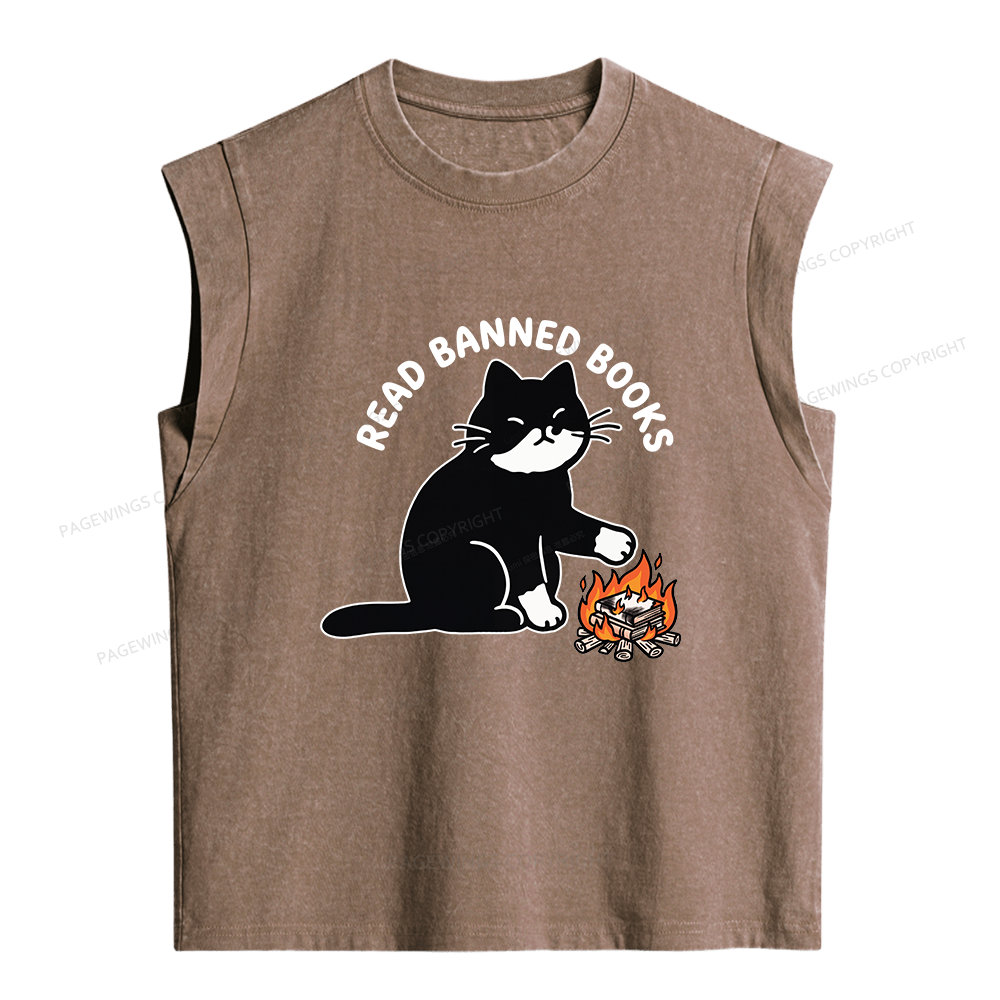 Pagewings Read Banned Books Women's Washed Tank Top