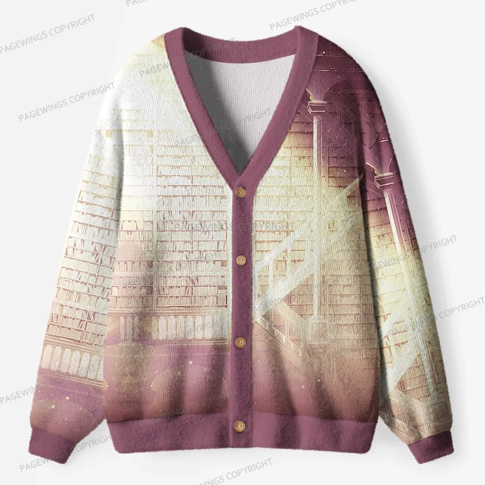 Pagewings Library Unisex Ugly Cardigan Sweaters