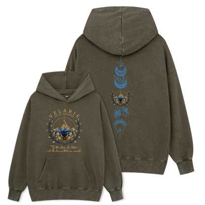 Pagewings Velaris City Of Starlight Unisex Washed Hoodie