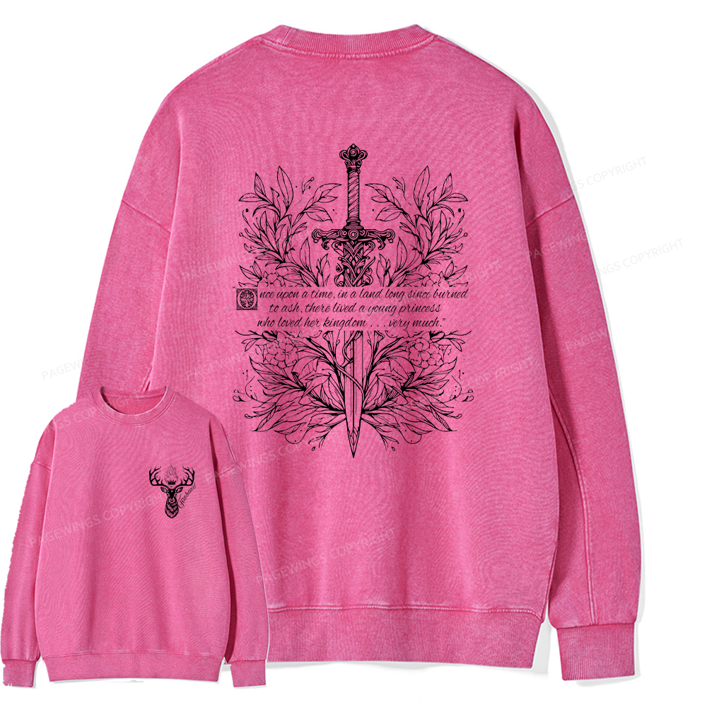 Pagewings Fireheart Unisex Washed Sweatshirt