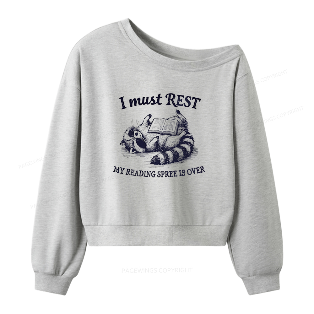 Pagewings My Reading Spree Is Over Women Off Shoulder Sweatshirt