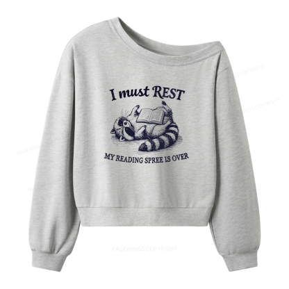 Pagewings My Reading Spree Is Over Women Off Shoulder Sweatshirt
