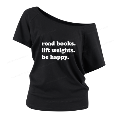 Pagewings Book Lover Gym Women Off Shoulder T-shirts