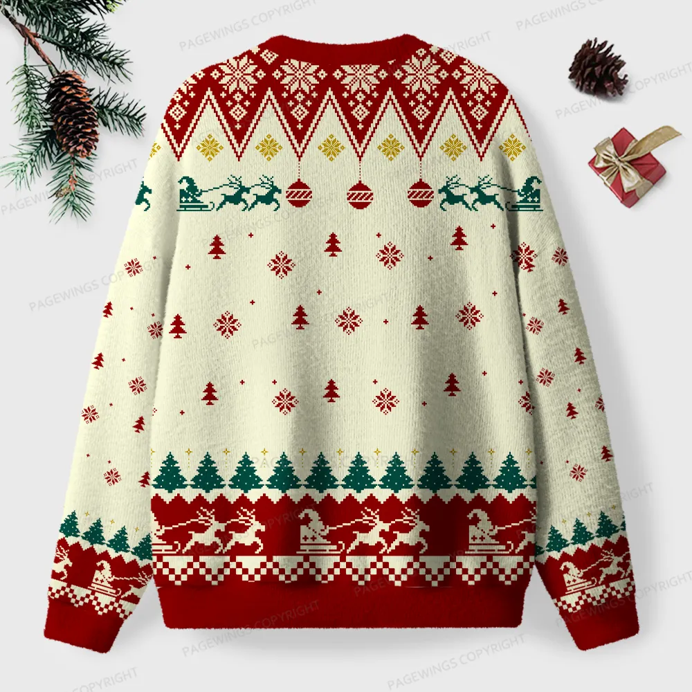 Pagewings Book Christmas Tree Unisex Ugly Knit Sweatshirt