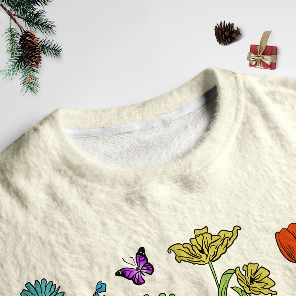 Pagewings Book Flower Unisex Ugly Light Knit Sweatshirt