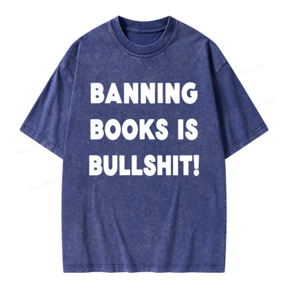 Pagewings Banning Books Is Bs Unisex Washed T-shirt