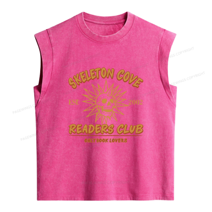 Pagewings Skeleton Cove Readers Club Women's Washed Tank Top