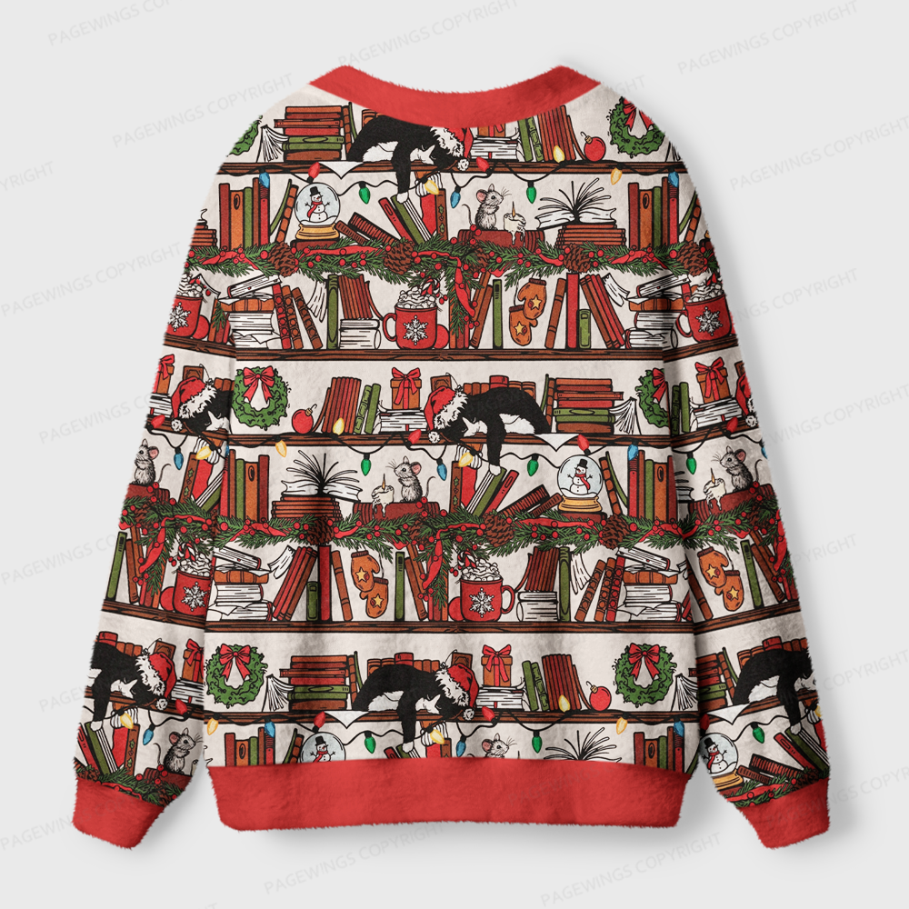 Pagewings Christmas Bookish Light Knit Unisex Cardigan Sweaters