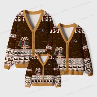 Pagewings Salem Book Club Massachusetts Unisex Ugly Cardigan Sweaters