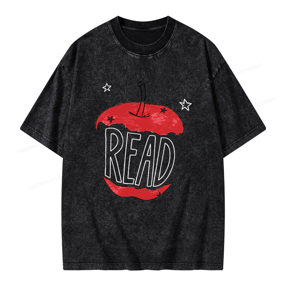 Pagewings Read Apple Unisex Washed T-shirt