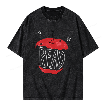 Pagewings Read Apple Unisex Washed T-shirt
