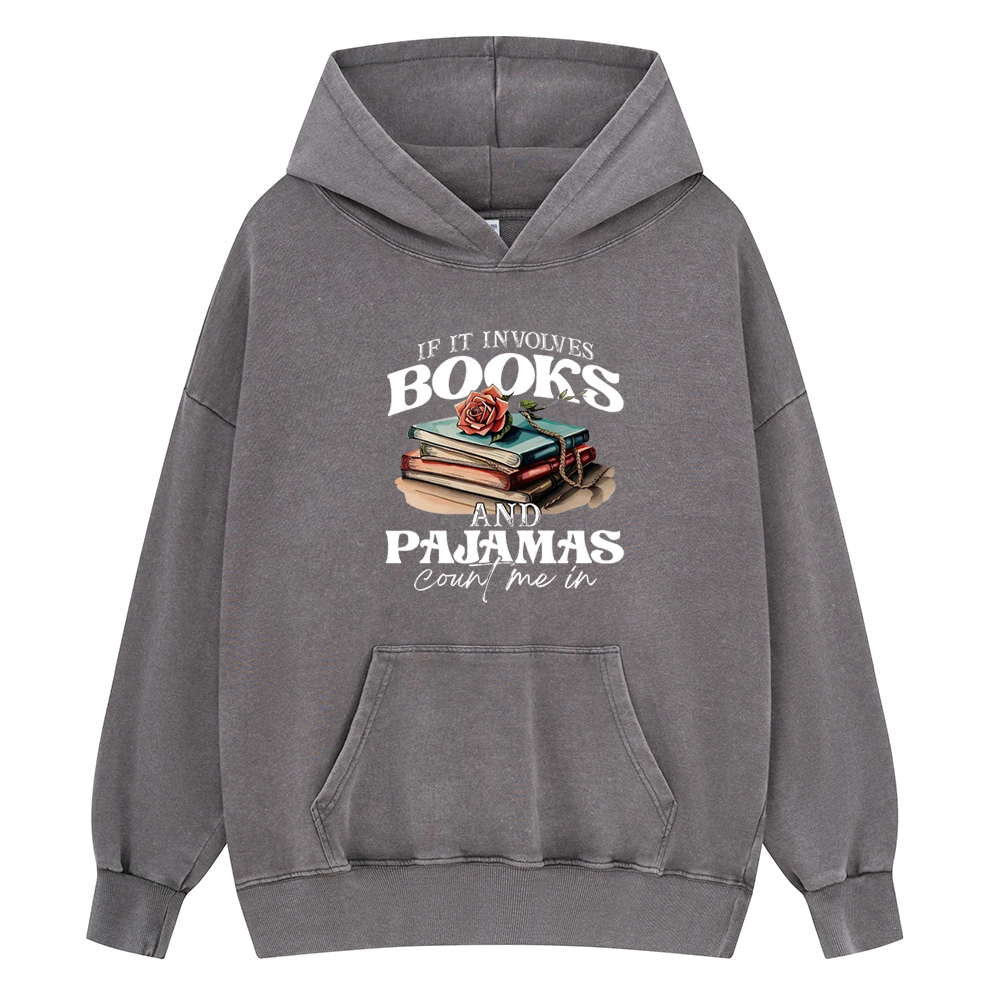 Pagewings Books And Pajamas Unisex Washed Hoodie