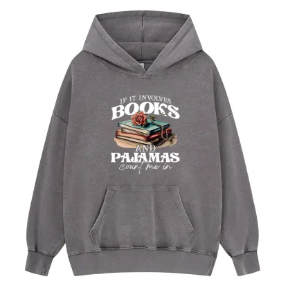 Pagewings Books And Pajamas Unisex Washed Hoodie