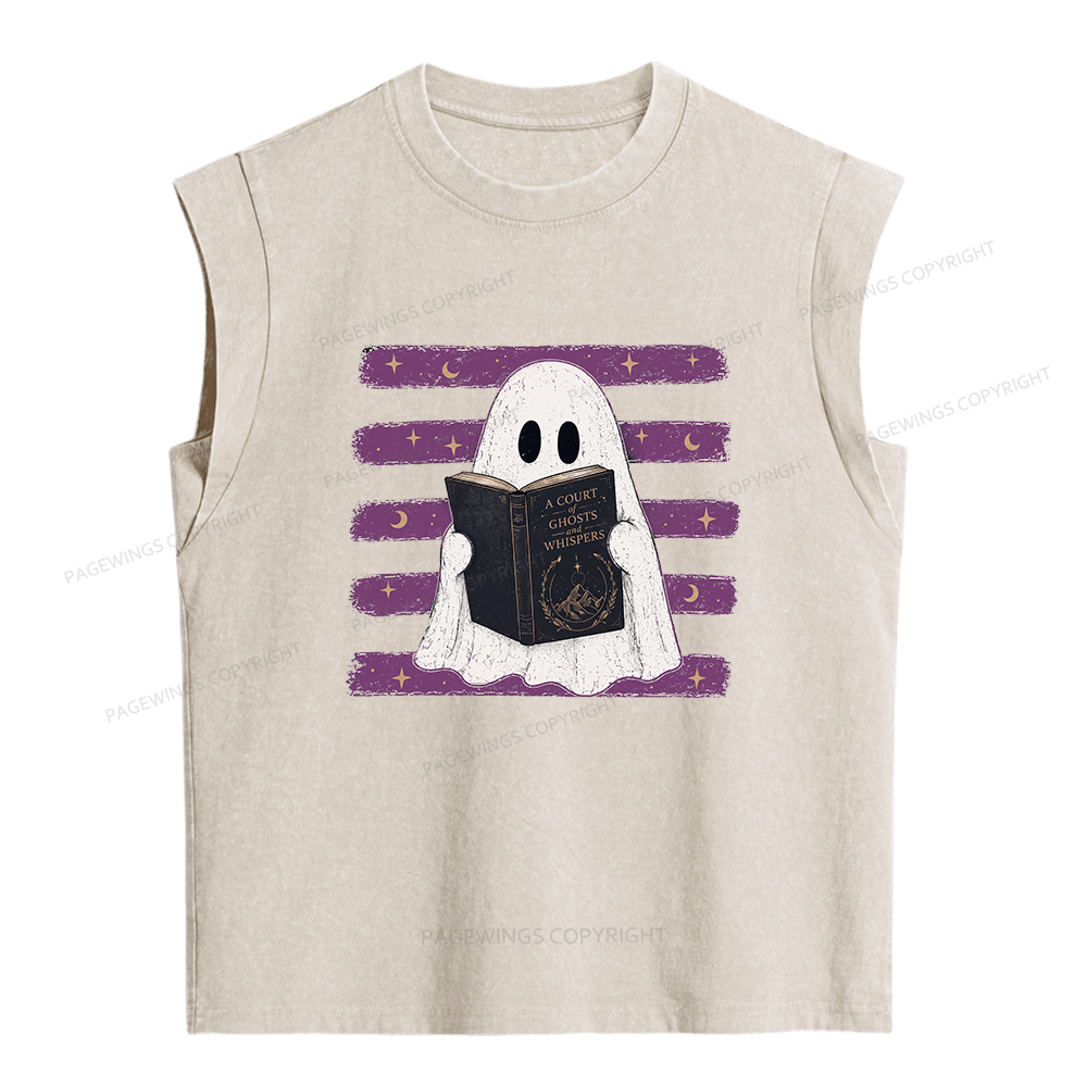 Pagewings A Court of Ghosts and Whispers Women's Washed Tank Top
