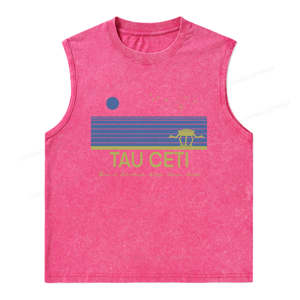 Pagewings Tau Ceti Unisex Washed Tank Top