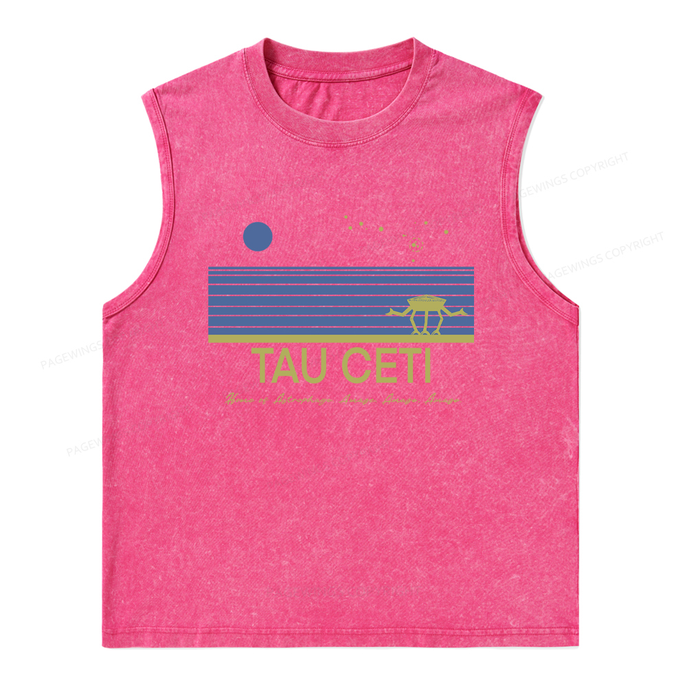 Pagewings Tau Ceti Unisex Washed Tank Top