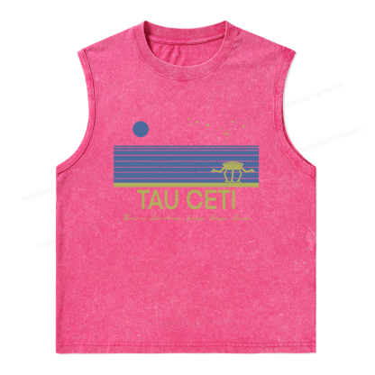 Pagewings Tau Ceti Unisex Washed Tank Top